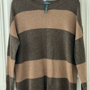 Ralph Lauren Men's Tan and Brown Crewneck Sweater
